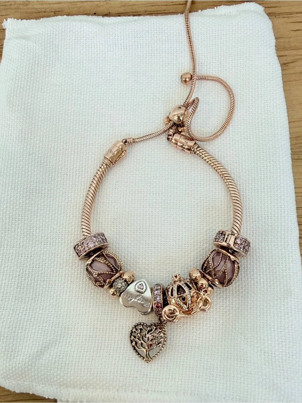 Pandora Disney Parks Rose Gold Charm Bracelet